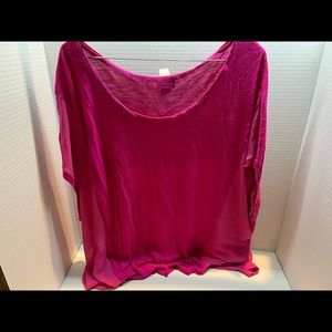 Pink shirt with see thru sides